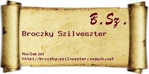 Broczky Szilveszter névjegykártya