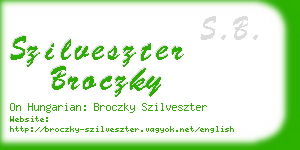 szilveszter broczky business card